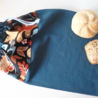 Brotbeutel *fogliame* Baumwolle blau mit Kordel Bild 3