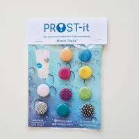 PROST-it Glasmarkierer/Button mit Saugnapf, personalisierbar für Gläser oder Flaschen Set "Dots" Bild 1