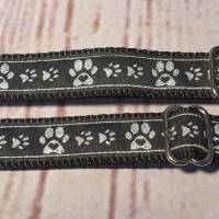 Hundehalsband Halsband "Pfoten-Liebe", silber, 19cm-27cm, 2cm breit Bild 2