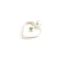 Silberner Herzanhänger mit Smaragd Bild 1