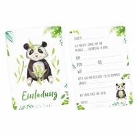 5 Einladungskarten Panda Dschungel Indianer inkl. 5 transparenten Briefumschlägen Kindergeburtstag Mädchen Junge Bild 1
