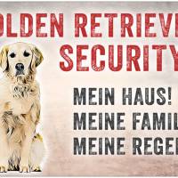 Hundeschild GOLDEN RETRIEVER SECURITY, wetterbeständiges Warnschild Bild 1