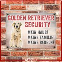 Hundeschild GOLDEN RETRIEVER SECURITY, wetterbeständiges Warnschild Bild 2