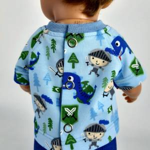 Ritter und Drachen, Puppenkleidung, Puppenshirt, T-Shirt für Puppen Gr. 40-43 cm Bild 3