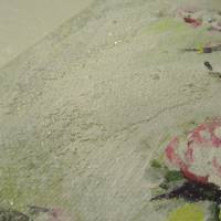 CUTE ROSES - kleines Rosenbild auf Leinwand je 20cmx20cm mit Glitter und Strukturpaste Bild 6