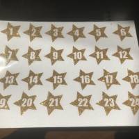 Weihnachten Bügelbild Sterne in Wunschfarbe - Mega glitzer 24 Stück für Adventskalender Bild 4