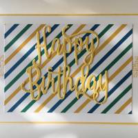 Glückwunschkarte zum Geburtstag mit Grusstext in Handarbeit gefertigt aus Karton  UNIKAT Bild 1