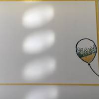 Glückwunschkarte zum Geburtstag mit Grusstext in Handarbeit gefertigt aus Karton  UNIKAT Bild 2
