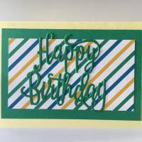 Glückwunschkarte zum Geburtstag mit Grusstext in Handarbeit gefertigt aus Karton  UNIKAT Bild 4