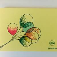 Glückwunschkarte zum Geburtstag mit Grusstext in Handarbeit gefertigt aus Karton  UNIKAT Bild 5