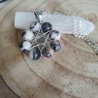 Größer Jaspis Perlen Stern mit Draht/ Drahtschmuck Anhänger/ Perlen Schmuck Anhänger/ handgemachter Edelsteinschmuck Bild 3