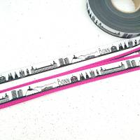 langes Bonn Skyline Schlüsselband auf pinkem Gurtband oder Wunschfarbe, mit Ring oder Karabiner Bild 2