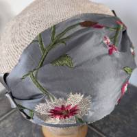 Strohhut Hütchen Headpiece Rosa-Grau Bild 9