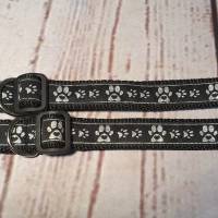 Hundehalsband Halsband "Pfoten-Liebe", silber, 21cm-29cm, 2cm breit Bild 2