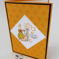 3D Geburtstagskarte Grußkarte Karte mit Schnecken Stampin up!Handarbeit Unikat Bild 2