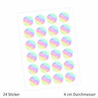 24 Vielen Dank! Aufkleber - Regenbogen - rund 4 cm Ø - Dankeaufkleber Sticker Hochzeit Gastgeschenk Bild 2