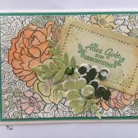 Florale Glückwunschkarte zum Geburtstag  mit Grusstext Handgefertigt mit Stampin'Up Produkten Unikat Bild 1