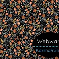 0,5m Webware Floral #2 orange Bild 1