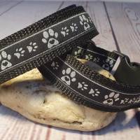 Hundehalsband Halsband "Pfoten-Liebe", silber, 24cm-36cm, 2,5cm breit Bild 2