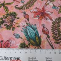 Lillestoff Modal Johanna lachs  Blumen Blüten Organic Cotton (1m/18,-€) Bild 2