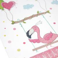 5 Einladungskarten Flamingo mit GLITZER inkl. 5 transparenten Briefumschlägen Kindergeburtstag Mädchen pink rosa Einladu Bild 8