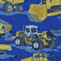 ♕ Jersey mit Baufahrzeugen Laster Kipper Bagger in blau oder grau 50 cm x 145 cm Nähen Stoff ♕ Bild 5