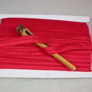 1 m elastisch Schrägband uni 16 mm, rot Bild 2
