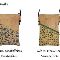 Umhängetäschchen Kork natur Handytasche zum Umhängen ca. 19 x 12 cm Kleine Tasche Farb- und Musterauswahl Bild 4