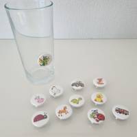 PROST-it Glasmarkierer/Button mit Saugnapf, personalisierbar für Gläser oder Flaschen Set "Kinder" Bild 2