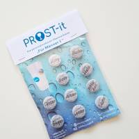 PROST-it Glasmarkierer/Button mit Saugnapf, personalisierbar für Gläser oder Flaschen Set "Männer I" Bild 1