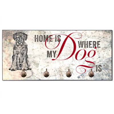 Hundegarderobe HOME IS WHERE MY DOG IS mit Schnauzer