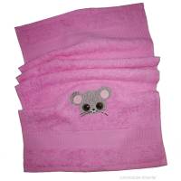 Handtuch Maus bestickt mit Wunschname Bild 1