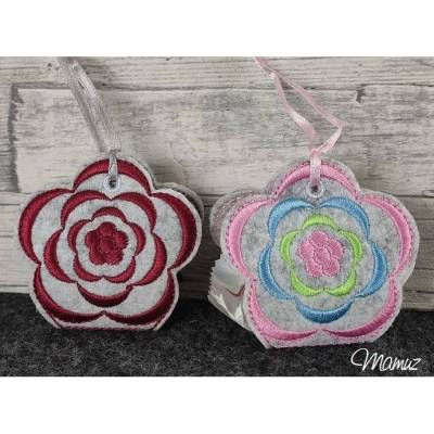 *  2x Blumen Geschenktasche  *  ITH Stickdatei, Valentinstag, Frühling, zu Ostern, Geburtstag oder um Dank zu sagen