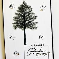 Beileidskarte Kondolenzkarte Trauerkarte mit Grusstext und Baum Bild 1