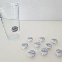 PROST-it Glasmarkierer/Button mit Saugnapf, personalisierbar für Gläser oder Flaschen Set "Männer II" Bild 2