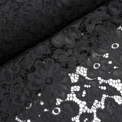 17,98€/m Stoff elastisch,Blumen Spitze,Spitzenstoff Kleider schwarz1,30 breit 