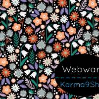 0,5m Webware Flowers #4 schwarz Bild 1