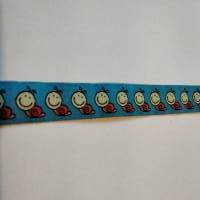1m Webband mit kleinen Schnecken, 15mm breit, Meterware, Frühling,türkis, orange Bild 3