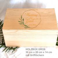 Erinnerungsbox Greenery Hochzeit Familie Freunde Goldrahmen aus Holz Bild 2