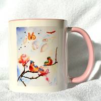 Bezaubernde Keramiktasse - Verliebtes Vogelpärchen Bild 3