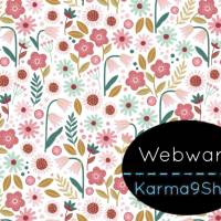 0,5m Webware Flowers #4 weiss Bild 1