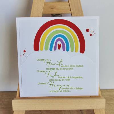 Glückwunschkarte für Konfirmation, Kommunion oder Taufe "Unsere Hände werden dich halten"