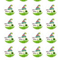 24 Sticker Etiketten Aufkleber, rund D= 4 cm, neu, Viel Glück, Glückspilz Bild 2