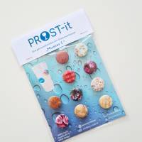 PROST-it Glasmarkierer/Button mit Saugnapf, personalisierbar für Gläser oder Flaschen Set "Muster I" Bild 1