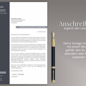 Professionelle Bewerbungsvorlage deutsch | Word & Pages | Vorlage Lebenslauf, Anschreiben, Deckblatt | Moderne Bewerbung Bild 4