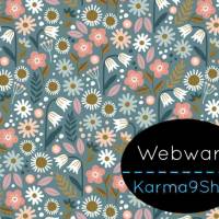 0,5m Webware Flowers #4 mint Bild 1