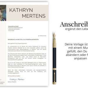 Bewerbungsvorlage deutsch | Word + Pages | Vorlage Lebenslauf, Anschreiben, Deckblatt Bild 3