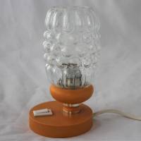 Tischlampe mit Bubbleglas 60er Jahre Bild 1