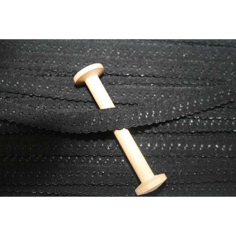 1 m elastisch Schrägband uni 13 mm, schwarz Bild 1