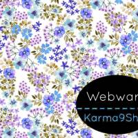 0,5m Webware Floral #1 weiss Bild 1